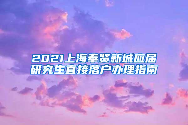 2021上海奉贤新城应届研究生直接落户办理指南