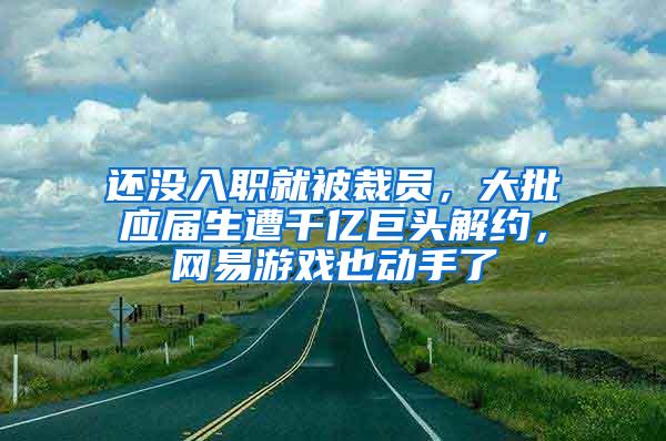 还没入职就被裁员，大批应届生遭千亿巨头解约，网易游戏也动手了