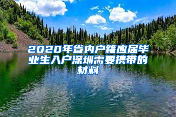 2020年省内户籍应届毕业生入户深圳需要携带的材料