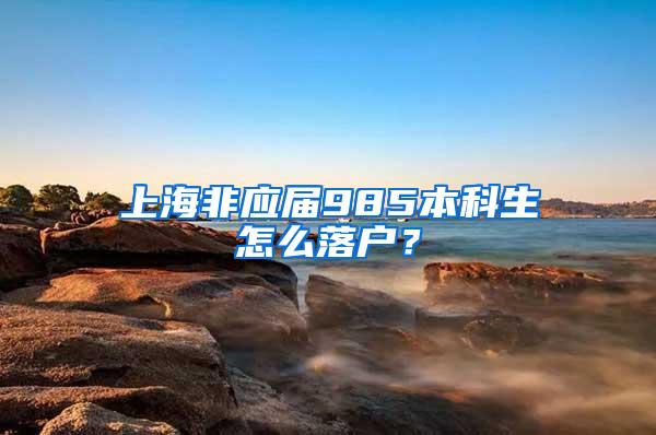 上海非应届985本科生怎么落户？