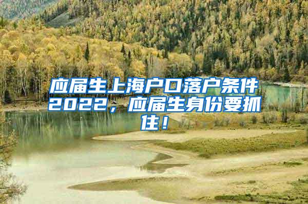 应届生上海户口落户条件2022，应届生身份要抓住！