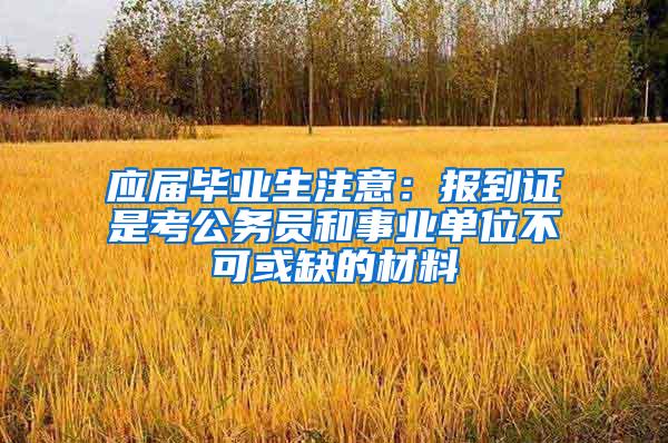 应届毕业生注意：报到证是考公务员和事业单位不可或缺的材料