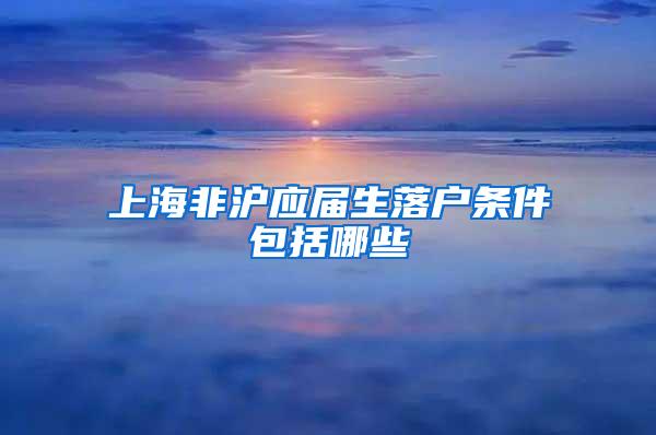 上海非沪应届生落户条件包括哪些