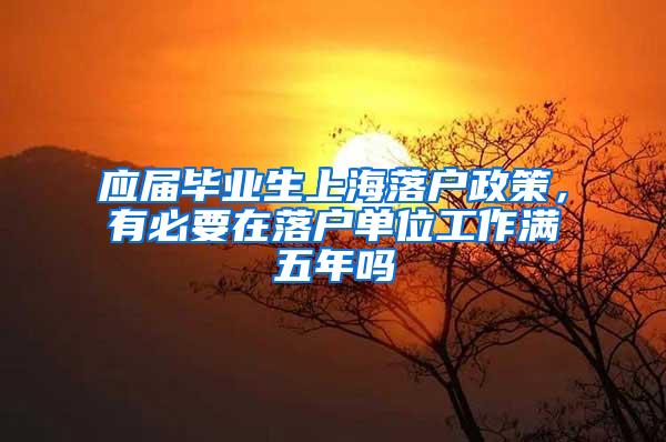 应届毕业生上海落户政策，有必要在落户单位工作满五年吗