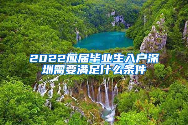 2022应届毕业生入户深圳需要满足什么条件