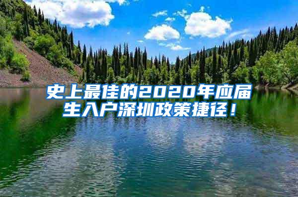 史上最佳的2020年应届生入户深圳政策捷径！