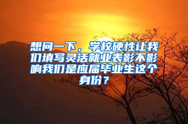 想问一下，学校硬性让我们填写灵活就业表影不影响我们是应届毕业生这个身份？