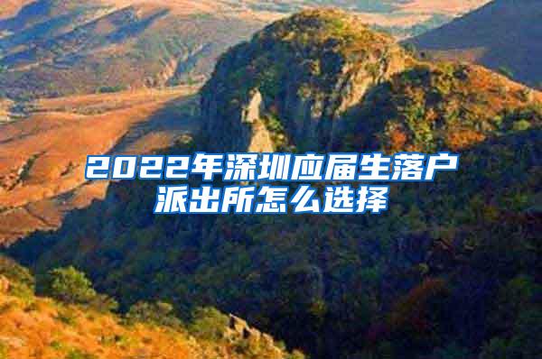 2022年深圳应届生落户派出所怎么选择