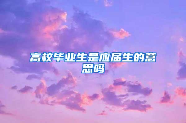 高校毕业生是应届生的意思吗