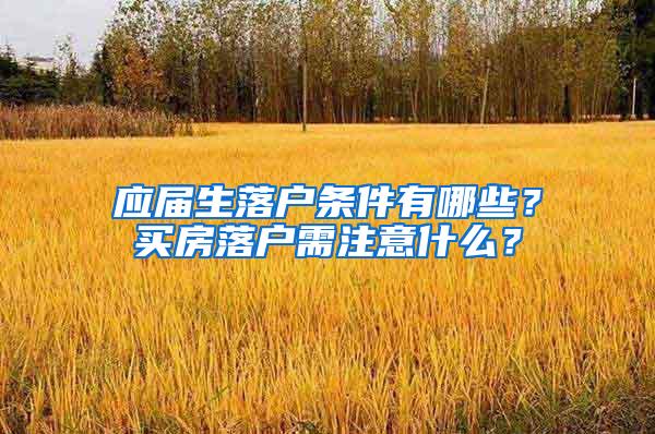 应届生落户条件有哪些？买房落户需注意什么？