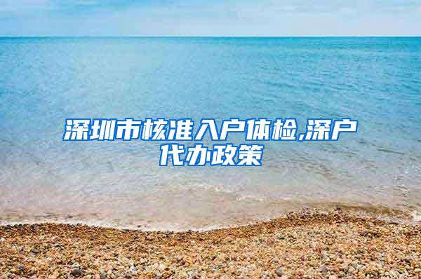 深圳市核准入户体检,深户代办政策