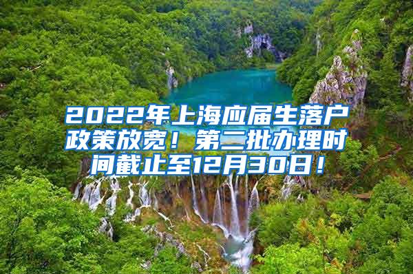 2022年上海应届生落户政策放宽！第二批办理时间截止至12月30日！