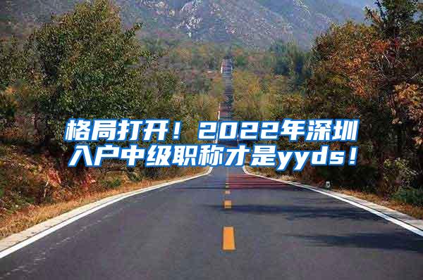 格局打开！2022年深圳入户中级职称才是yyds！