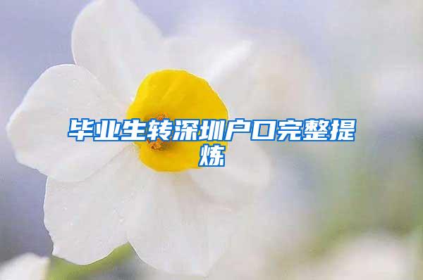 毕业生转深圳户口完整提炼