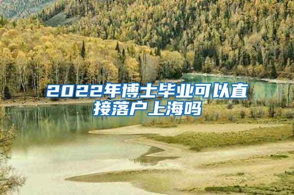 2022年博士毕业可以直接落户上海吗