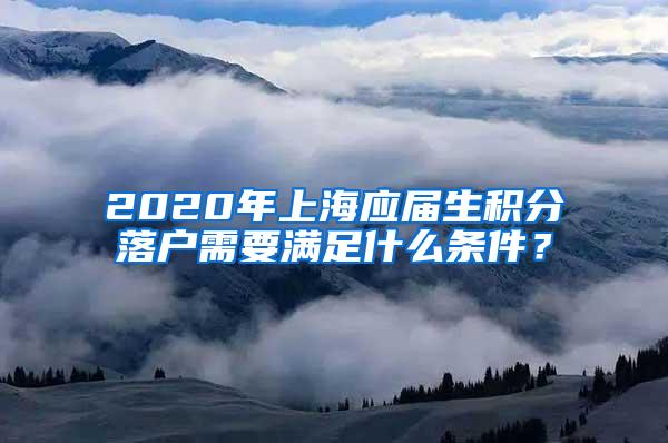 2020年上海应届生积分落户需要满足什么条件？