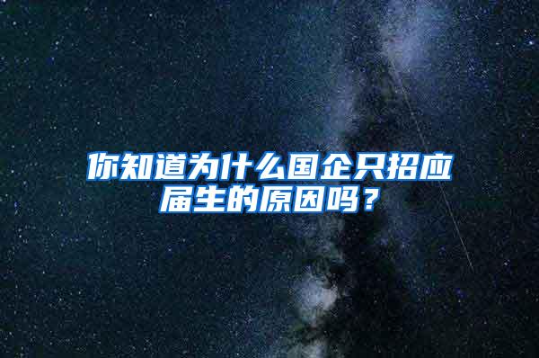 你知道为什么国企只招应届生的原因吗？