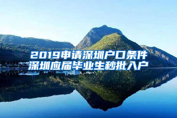 2019申请深圳户口条件深圳应届毕业生秒批入户