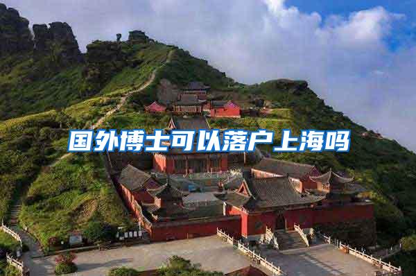 国外博士可以落户上海吗