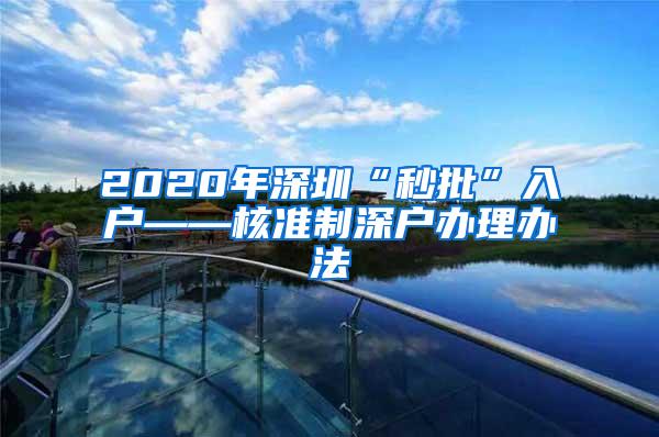 2020年深圳“秒批”入户——核准制深户办理办法