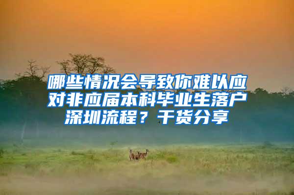 哪些情况会导致你难以应对非应届本科毕业生落户深圳流程？干货分享