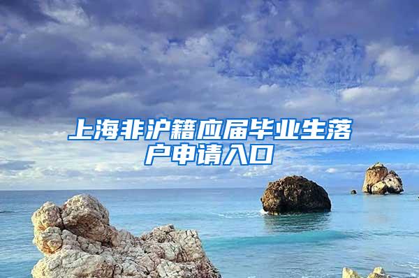 上海非沪籍应届毕业生落户申请入口