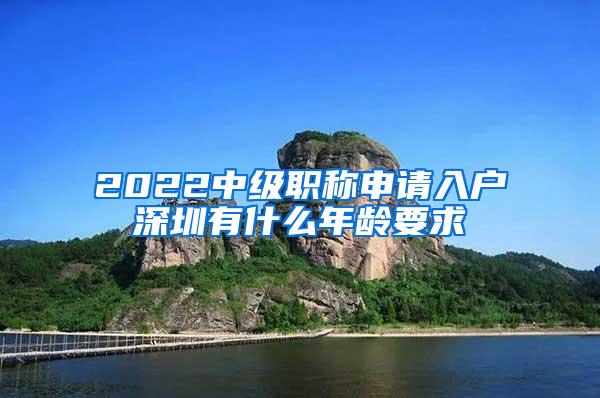 2022中级职称申请入户深圳有什么年龄要求