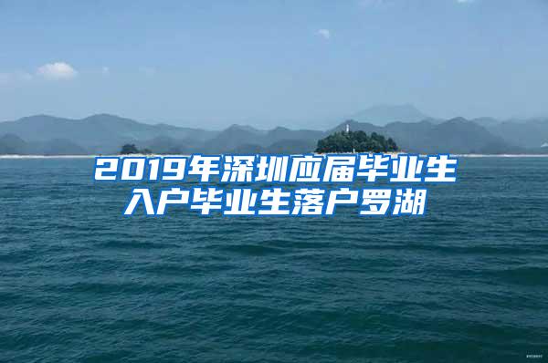 2019年深圳应届毕业生入户毕业生落户罗湖