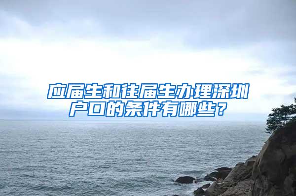 应届生和往届生办理深圳户口的条件有哪些？