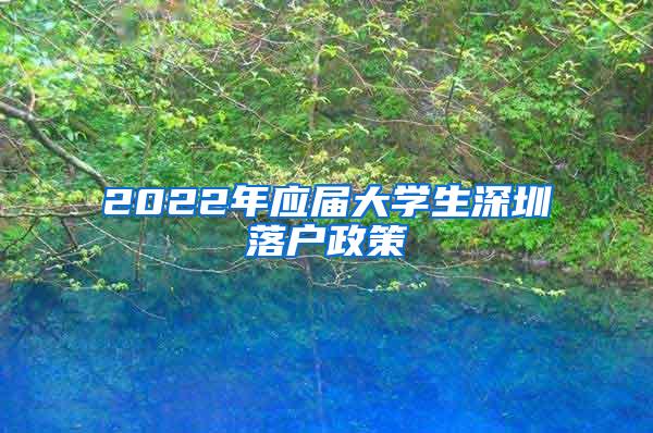 2022年应届大学生深圳落户政策