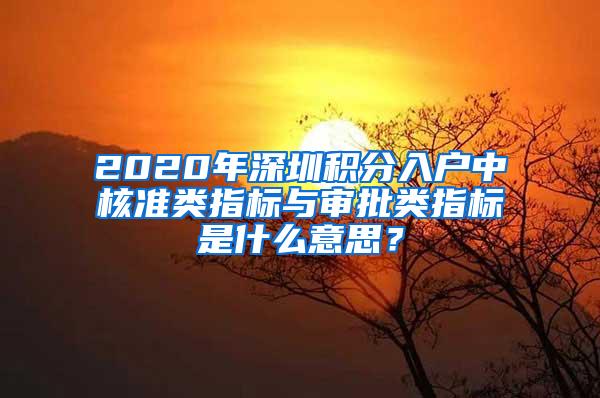 2020年深圳积分入户中核准类指标与审批类指标是什么意思？