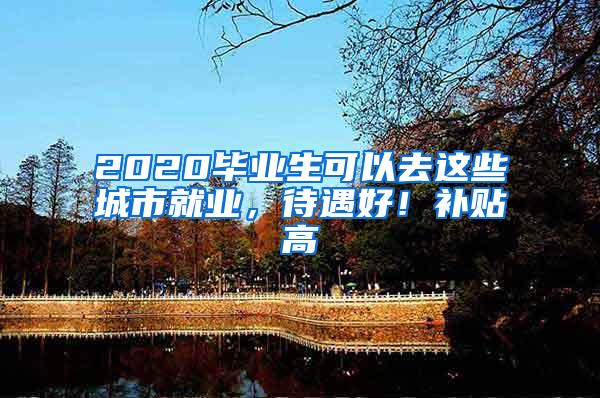 2020毕业生可以去这些城市就业，待遇好！补贴高