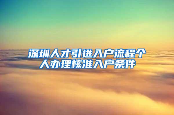 深圳人才引进入户流程个人办理核准入户条件