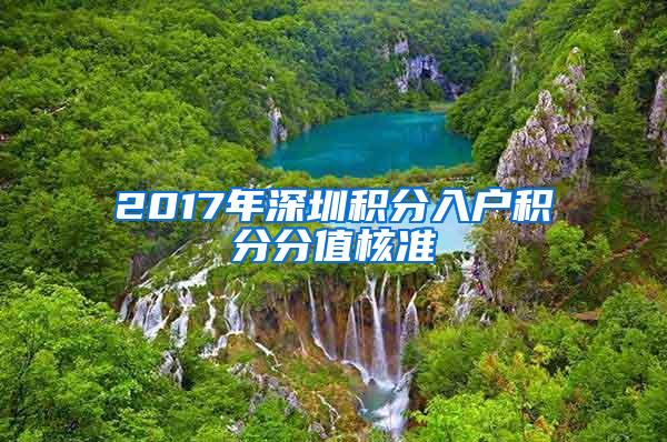 2017年深圳积分入户积分分值核准