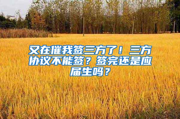 又在催我签三方了！三方协议不能签？签完还是应届生吗？