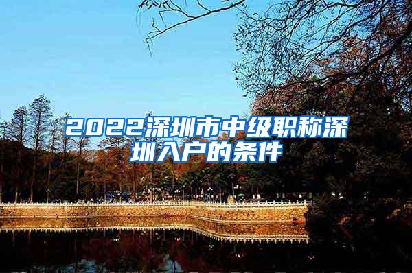 2022深圳市中级职称深圳入户的条件