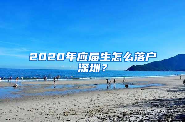 2020年应届生怎么落户深圳？
