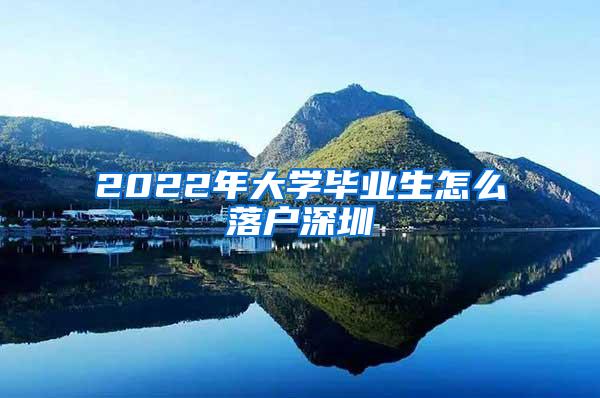 2022年大学毕业生怎么落户深圳