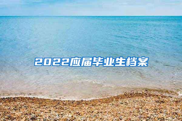 2022应届毕业生档案