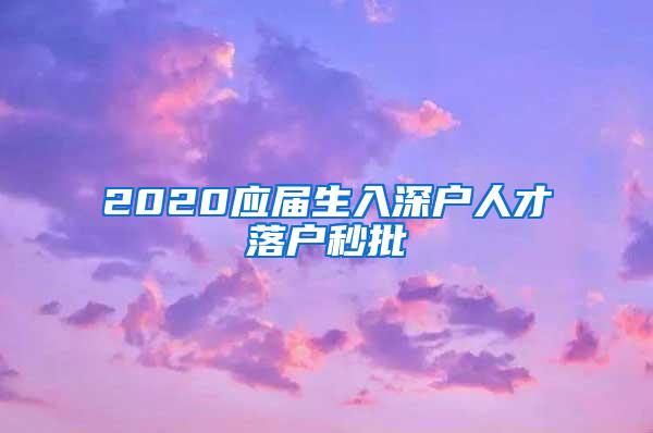 2020应届生入深户人才落户秒批