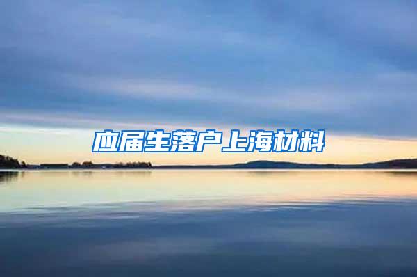 应届生落户上海材料