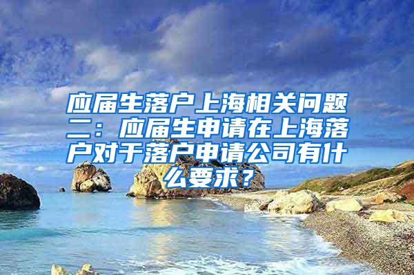 应届生落户上海相关问题二：应届生申请在上海落户对于落户申请公司有什么要求？