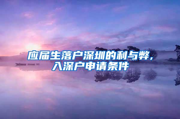 应届生落户深圳的利与弊,入深户申请条件