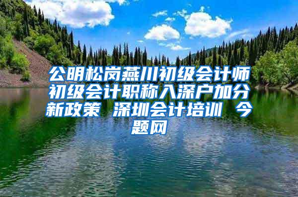 公明松岗燕川初级会计师初级会计职称入深户加分新政策 深圳会计培训 今题网