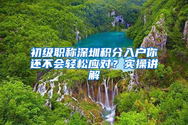 初级职称深圳积分入户你还不会轻松应对？实操讲解