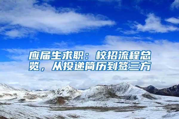 应届生求职：校招流程总览，从投递简历到签三方