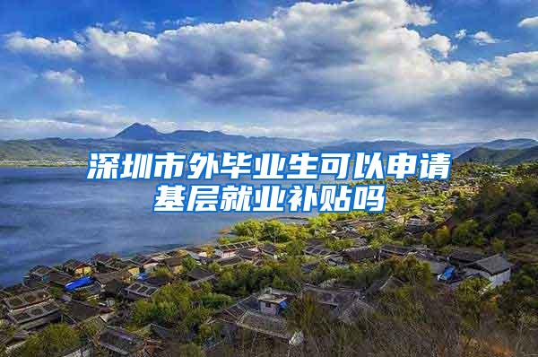 深圳市外毕业生可以申请基层就业补贴吗