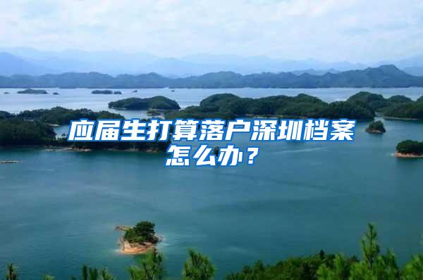 应届生打算落户深圳档案怎么办？