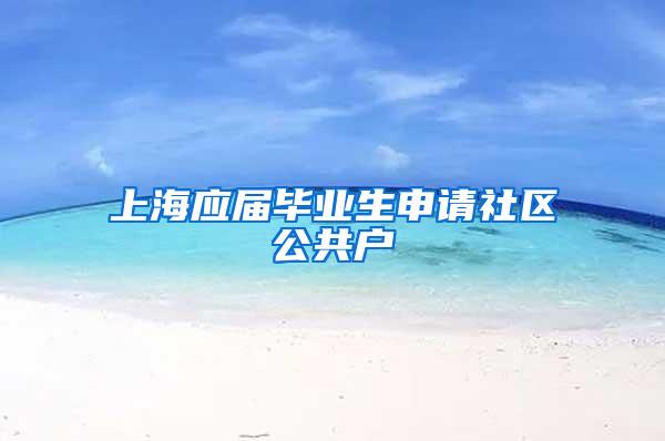 上海应届毕业生申请社区公共户