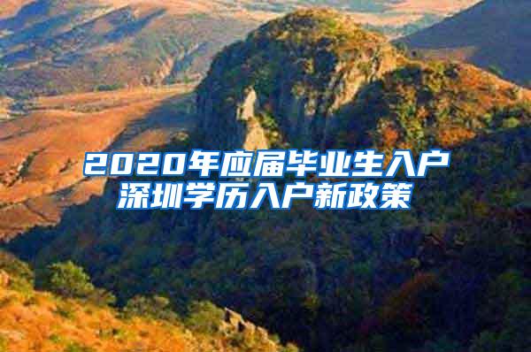 2020年应届毕业生入户深圳学历入户新政策